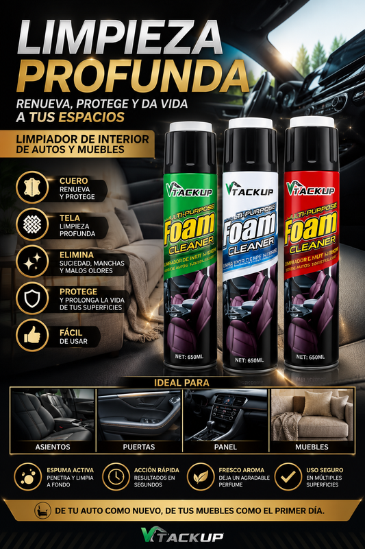 Limpiador de interiores para autos y muebles